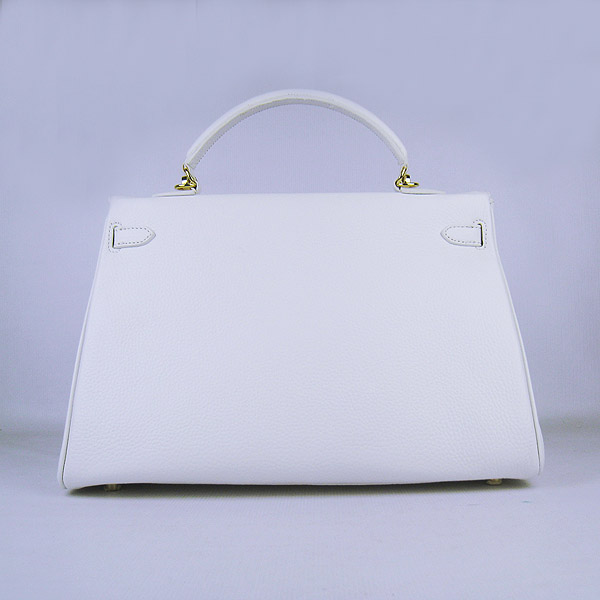 High Quality Hermes Kelly 35CM Togo Leather Bag White 6308